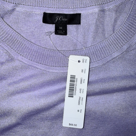 J. Crew Lavender Silk Blend Short Sleeve Crewneck Sweater sz Medium new nwt - Picture 8 of 10